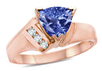 Star K ™ 14kt Gold Genuine Tanzanite Trillion Triangle Contemporary Modern Designer Ring