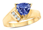 Star K ™ 14kt Gold Genuine Tanzanite Trillion Triangle Contemporary Modern Designer Ring