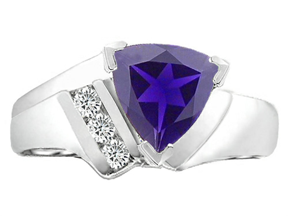 Tommaso Design™ Trillion 7mm Genuine Iolite Ring