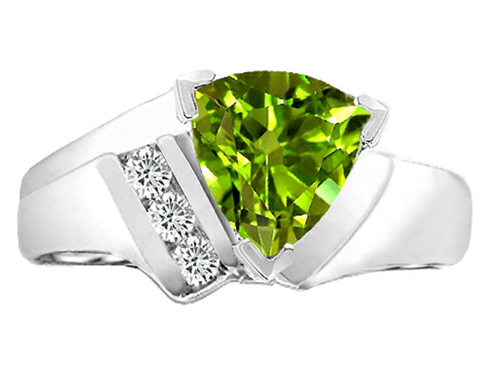 Tommaso Design™ Trillion 7mm Genuine Peridot Ring