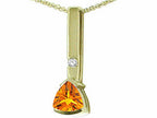 Tommaso Design™ Trillion 7mm Genuine Citrine Pendant Necklace