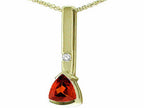 Tommaso Design™ Trillion 7mm Genuine Garnet Pendant Necklace