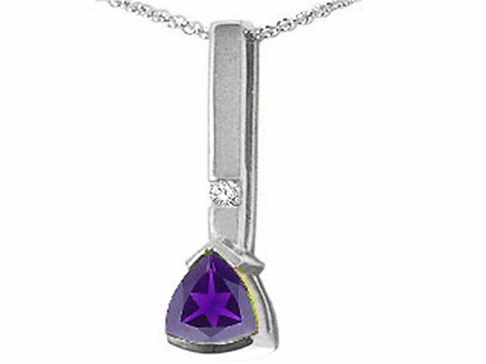 Tommaso Design™ Trillion 7mm Genuine Iolite Pendant Necklace