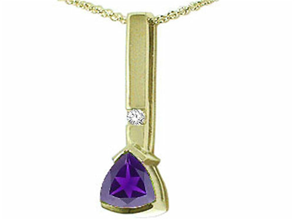 Tommaso Design™ Trillion 7mm Genuine Iolite Pendant Necklace