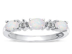 Tommaso Design™ Genuine Opal three stone oval band