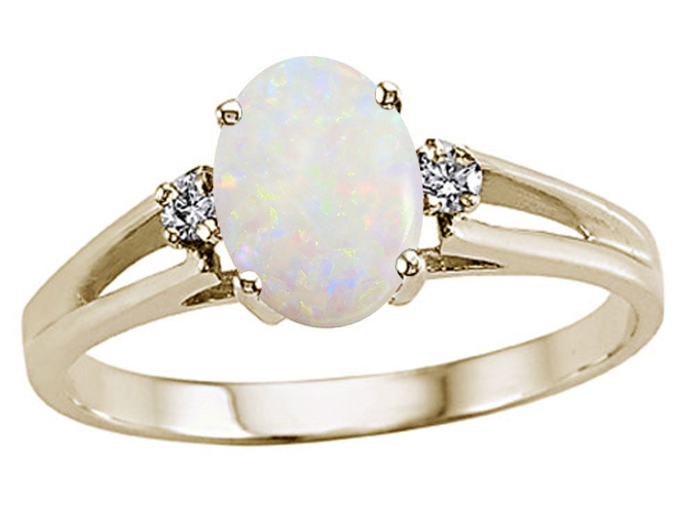 Tommaso Design™ Oval Genuine Opal Ring