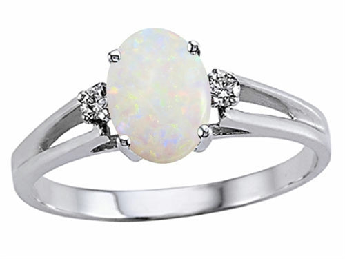 Tommaso Design™ Oval Genuine Opal Ring