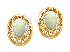 Tommaso Design™ Oval 5x3mm Genuine Opal Earrings