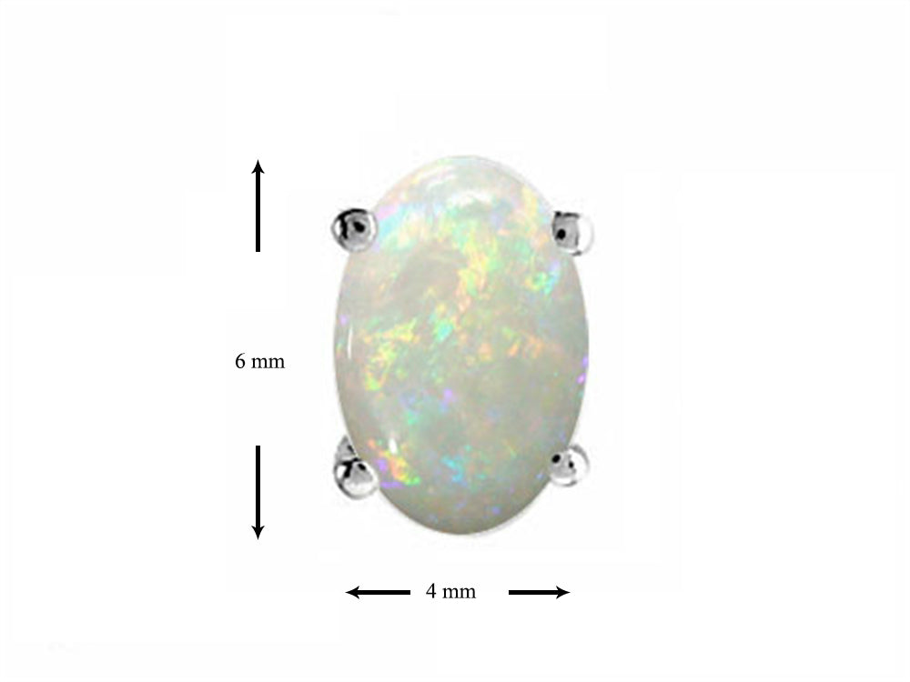 Tommaso Design™ Oval Genuine Opal Earrings Studs