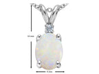 Tommaso Design™ 8x6mm Oval Genuine Opal Pendant Necklace