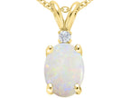 Tommaso Design™ 8x6mm Oval Genuine Opal Pendant Necklace