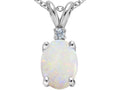 Tommaso Design™ 8x6mm Oval Genuine Opal Pendant Necklace