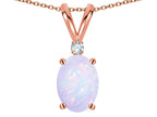Star K™ Oval 7x5mm Genuine Opal Pendant Necklace