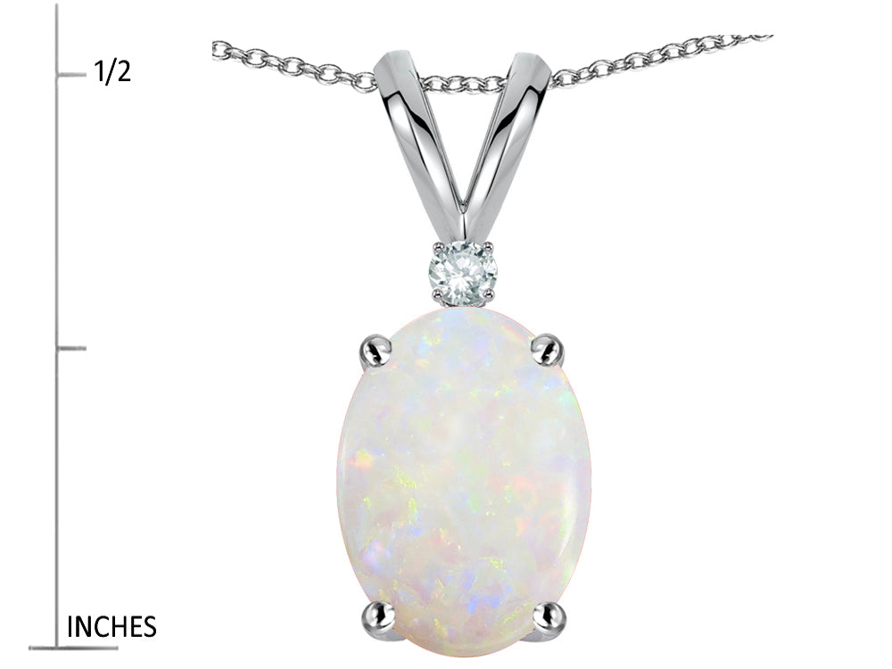 Star K™ Oval 7x5mm Genuine Opal Pendant Necklace