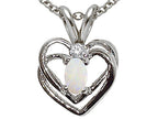 Tommaso Design™ Genuine Opal Heart Pendant Necklace