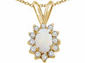 Tommaso Design™ Oval 7x5mm Genuinie Opal Pendant Necklace