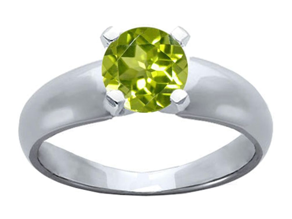 Tommaso Design™ Round 6mm Genuine Peridot Ring
