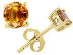 Tommaso Design™ Round Genuine Citrine Earrings Studs