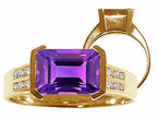 Tommaso Design™ Genuine Amethyst Ring