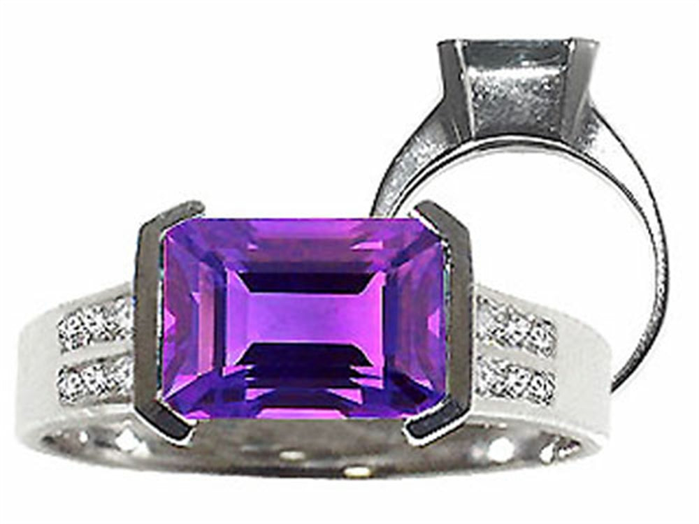 Tommaso Design™ Genuine Amethyst Ring