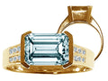 Tommaso Design™ Genuine Aquamarine Ring