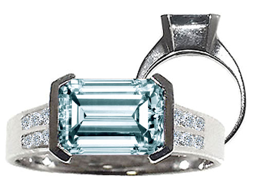 Tommaso Design™ Genuine Aquamarine Ring