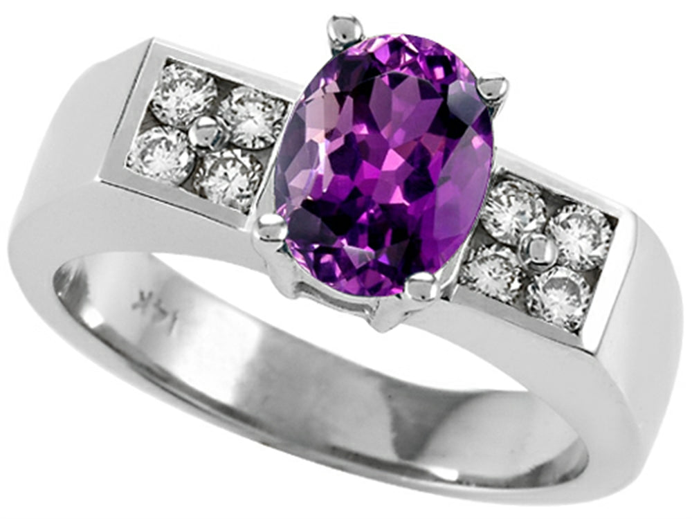 Tommaso Design™ Genuine Amethyst Ring