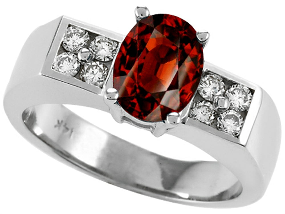 Tommaso Design™ Genuine Garnet Ring