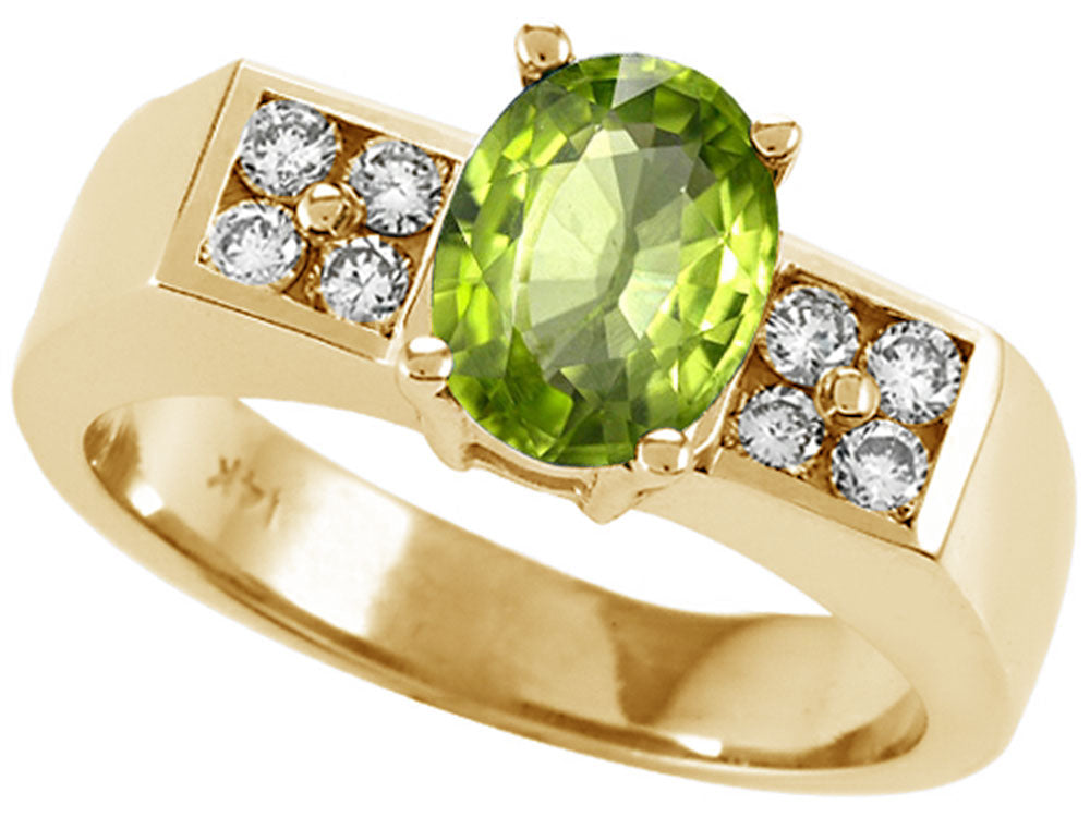 Tommaso Design™ Oval 8x6 mm Genuine Peridot Ring