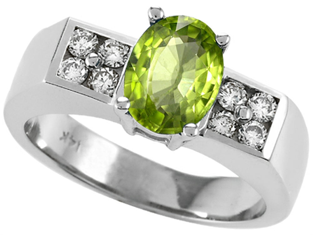 Tommaso Design™ Oval 8x6 mm Genuine Peridot Ring