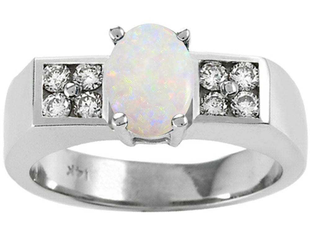 Tommaso Design™ Genuine Opal Ring