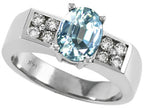 Tommaso Design™ Genuine Aquamarine Ring