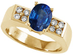 Tommaso Design™ Oval 7x5mm Genuine Sapphire Ring