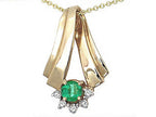 Tommaso Design™ Round 4.5mm Genuine Emerald Pendant Necklace