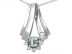 Tommaso Design™ Round 4.5mm Genuine Aquamarine Pendant Necklace