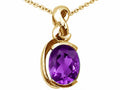 Tommaso Design™ Oval 9x7mm Genuine Amethyst Pendant Necklace