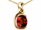 Tommaso Design™ Oval 9x7mm Genuine Garnet Pendant Necklace