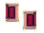 Tommaso Design™ Emerald Cut 8x6mm Genuine Garnet Earrings
