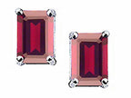 Tommaso Design™ Emerald Cut 8x6mm Genuine Garnet Earrings