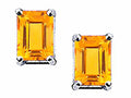 Tommaso Design™ Emerald Cut 8x6mm Genuine Citrine Earrings