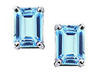 Tommaso Design™ Emerald Cut 8x6mm Genuine Aquamarine Earrings