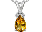 Tommaso Design™ Pear Shape 8x6mm Genuine Citrine Pendant Necklace