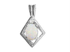 Tommaso Design™ Oval 6x4mm Genuine Opal Pendant Necklace