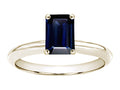 Tommaso Design™ 8x6mm Emerald Cut Genuine Sapphire Solitaire Engagement Ring
