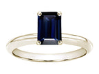 Tommaso Design™ 8x6mm Emerald Cut Genuine Sapphire Solitaire Engagement Ring