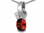 Tommaso Design™ Oval 8x6 mm Genuine Garnet Pendant Necklace