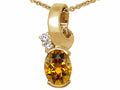 Tommaso Design™ Oval 8x6 mm Genuine Citrine Pendant Necklace