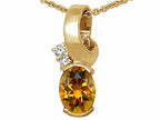 Tommaso Design™ Oval 8x6 mm Genuine Citrine Pendant Necklace