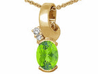 Tommaso Design™ Oval 8x6 mm Genuine Peridot Pendant Necklace