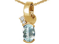 Tommaso Design™ Oval 8x6 mm Genuine Aquamarine Pendant Necklace